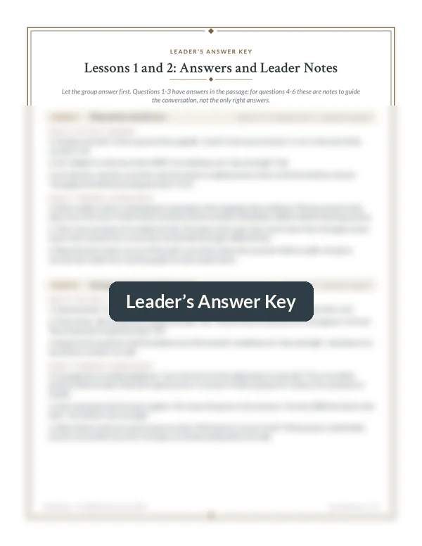 Leader&rsquo;s answer key teaser: a blurred answer page (the full answer key is in the PDF, pages 20&ndash;23)